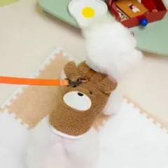 クマデザイン　犬服 小型犬用 フリース茶色　XS