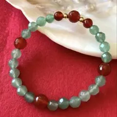 カーネリアン　アベンチュリンブレスレット　ハンドメイド　天然石
