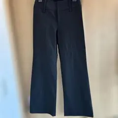 《美品》COMME CA ISM黒地ストライプ　ストレートワイドパンツ ベルト付