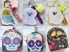 チャリ坊様 リクエスト ハンドメイド　刺繍　インコ　犬　ポメラニアン　ポーチ