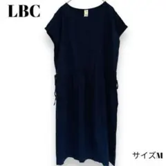 LBC キャミワンピース ネイビー 袖なし シンプル 体型カバー 腰ひも 美品のサムネイル
