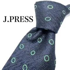 【極美品】J.PRESS ネクタイ 小紋柄 ネイビー シンプル お洒落