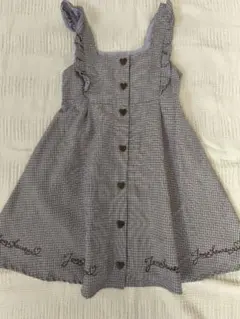 anyfamキッズ チェック柄フリルジャンバースカート 130cm