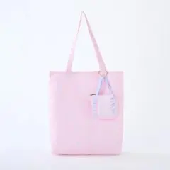 青木美沙子　水玉　ショッピングバッグ　しまむら　ピンク　水色　フリル　ドット