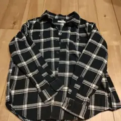 本日限り1599→500円130サイズ 黒白チェック 長袖シャツ