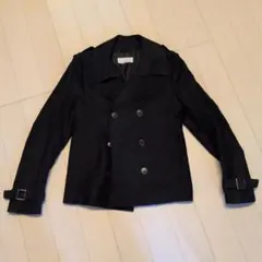 黒 ダブルブレスト ジャケット　ピーコート