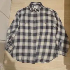 SLOBE IENA ネイビー・ホワイト チェック 長袖シャツ