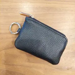 キーケース スマートキー 本革 レザー 免許証 鍵 マルチケース　黒