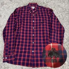 【美品✨️】ブルックスブラザーズレッドフリース フランネル 長袖 チェックシャツ赤