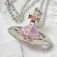 Vivienne Westwood｜スモールオーブネックレス　シルバー×ピンク