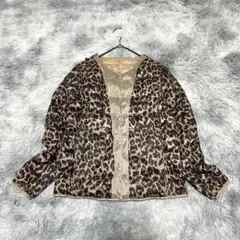 【TAION】インナーダウン 豹柄ベージュM リバーシブル ダウン90%【美品】