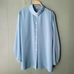 極美品 ノーリーズソフィ パールボタン スキッパーシャツ ブルー 