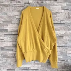 GU ジーユー カシュクールニット イエロー XL 大きいサイズ ゆったり
