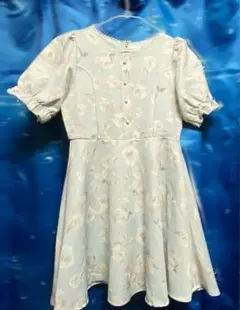 evelyn 水色 花柄 半袖ワンピース