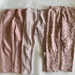 キッズ スパッツ 3点セット ピンク系　冬用