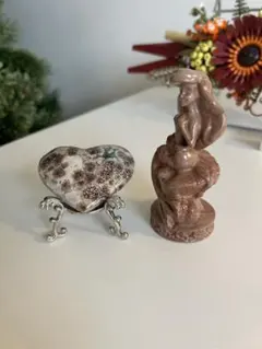 ピクチャージャスパーアリエル グリーンフラワージャスパーハート