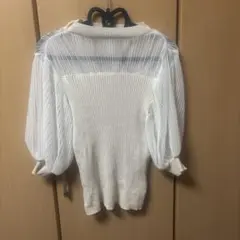 GRL シアーボリュームスリーブニットトップス