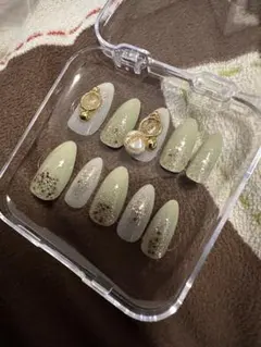 オリーブグリーン ネイルチップ 10個セット