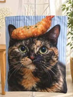 あ*ん様 猫バッグ　サビ猫　エビフライ　新品トートバッグ　愛猫とお散歩　大判　ポ