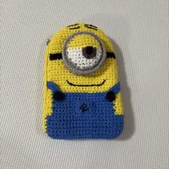ミニオン　ミニオンズ　編み物　ポーチ　ファスナー　小物入れ