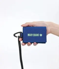 【新品】マリークワント☆ロゴプリントコーデュラ ミニミニウォレット ブルー系