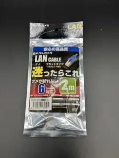 【匿名配送】LANケーブル（フラットタイプ）２ｍ