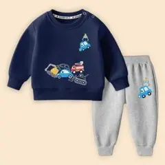 【キッズ服】男の子セットアップ秋春薄手スウェット子供用