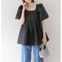 美品 23SS 立体フラワージャガード　ブラウス　パフスリーブ スピック&スパン