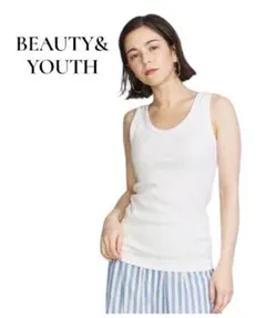 BEAUTY&YOUTH　コットンブレンド テレコ タンクトップ 　ホワイト　Fのサムネイル