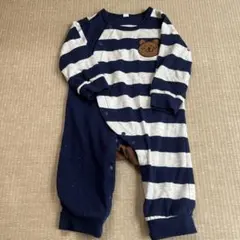 クマ付きロンパース 長袖80