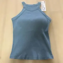 ユニクロ UNIQLO ホルターネックブラタンクトップ ブルー Sのサムネイル