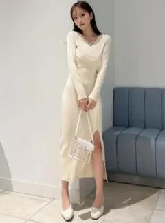 RESEXXY ダブルクロスニットワンピース