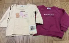 ミキハウス　BABY PINK HOUSE 長袖Tシャツ　裏毛トレーナー　セット