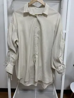 AMERICAN HOLIC 袖シャーリングシャツ ベージュ Lのサムネイル