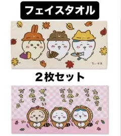 【新品】ちいかわ　たぬきだもん　フェイスタオル ２枚組　２枚セット　しまむらのサムネイル