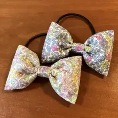 ハンドメイド　ぷっくりリボンのヘアゴム