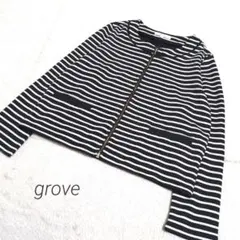 ◯grove◯　グローブ　ボーダー　ジップアップカーディガン　カジュアル
