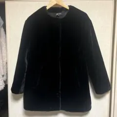 ZARA trf collection フェイクファーコート ブラック Sのサムネイル
