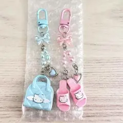 ハローキティミニチュアキルト シークレットキーホルダー 2個セット