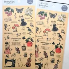 ★ビンテージコラージュ★　デザインシール　2点セット　シール帳　セリア