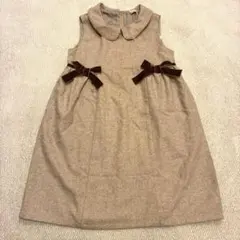 petit main 襟付きワンピース　ベージュ　卒園式　入園式　130cm