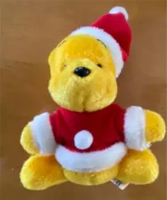東京ディズニーランド　レトロ　プーさん　クリスマス　サンタ　ぬいぐるみ　バッチ