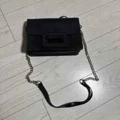 CAMELIA ROMA チェーンショルダーバッグ ブラック 本革