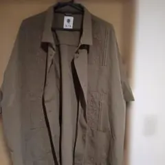 ELEMENT ブラウン刺繍半袖シャツ XL/TG