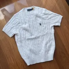 POLO RALPH LAUREN ケーブルニット 半袖 ホワイト Mのサムネイル