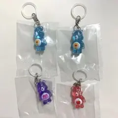 匿名配送 ケアベア めじるし クリアマスコットチャーム 4点セット