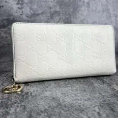 GUCCI グッチシマ インターロッキングG チャーム レザー ラウン 長財布