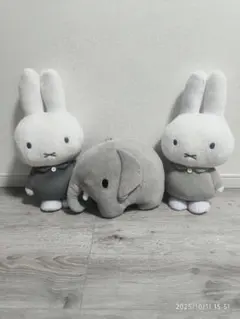 ミッフィーと象のぬいぐるみセット