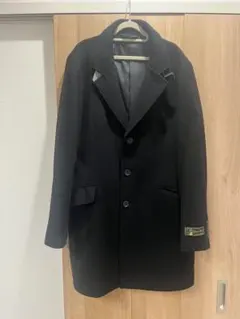 【美品】ニコルセレクション カシミア混 チェスターコート 50 LL ブラック