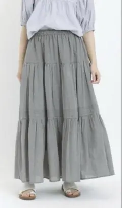 Samansa Mos2 ギンガムチェック フレアスカート